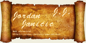 Jordan Janičić vizit kartica